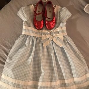 GYMBOREE DOROTHY LIKE DRESS AND SHOES.